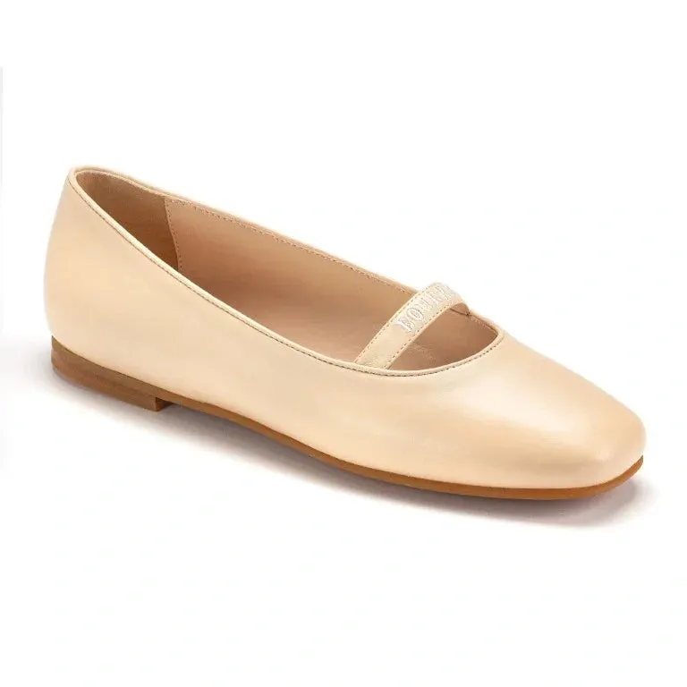 1648 - Cream Soft Leather Flats for Girl/Teen/Women by London Kids