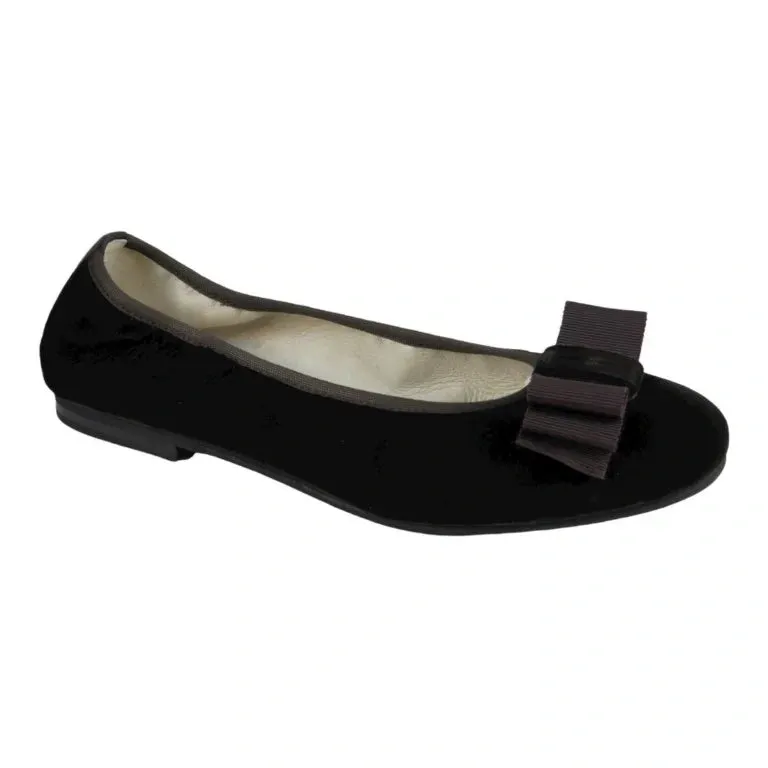 1690 - Brown Velvet Flats for Girl/Teen/Women by London Kids