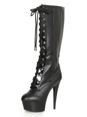 Black Stripe Knee High Boots