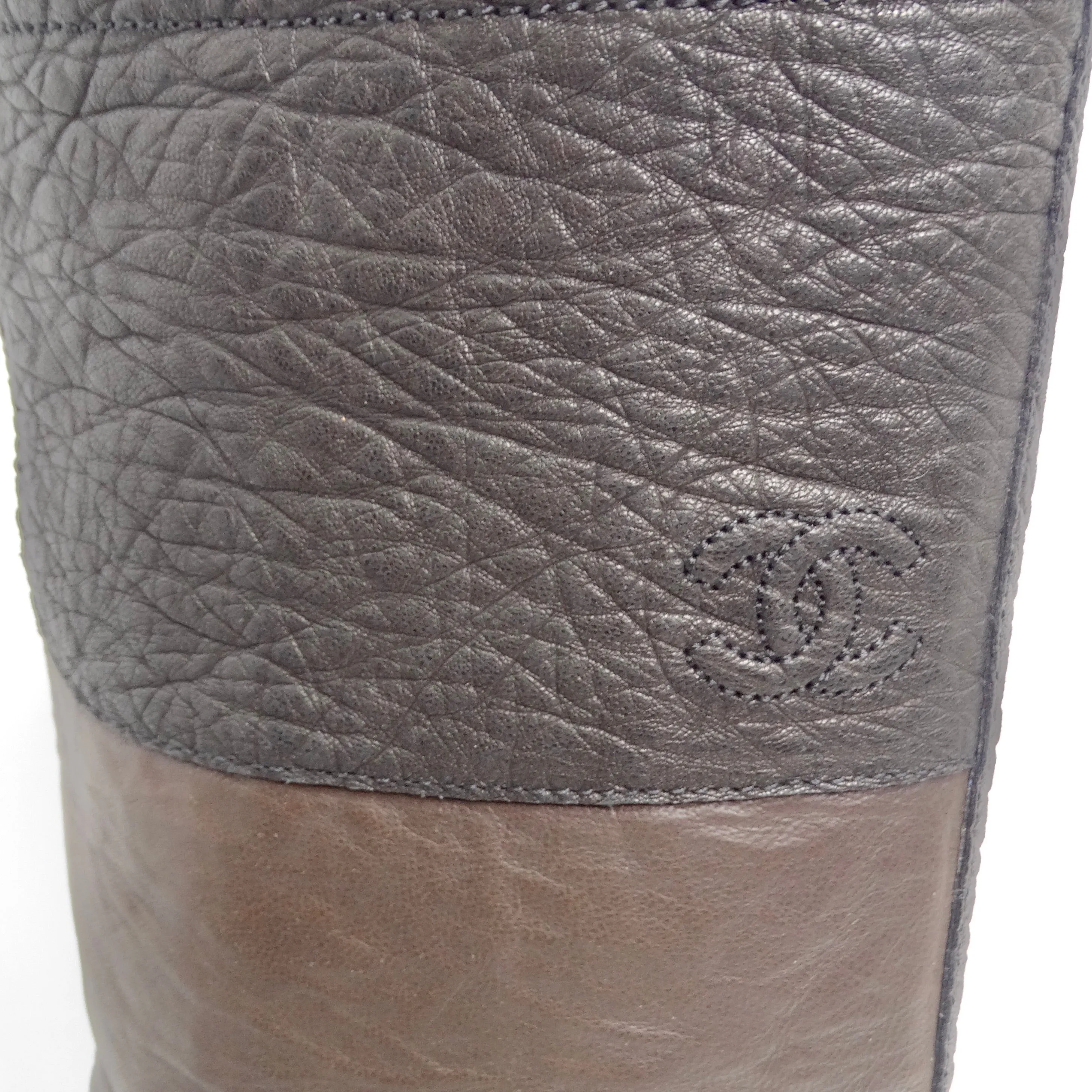 Chanel Two Tone Interlocking C Riding Boots