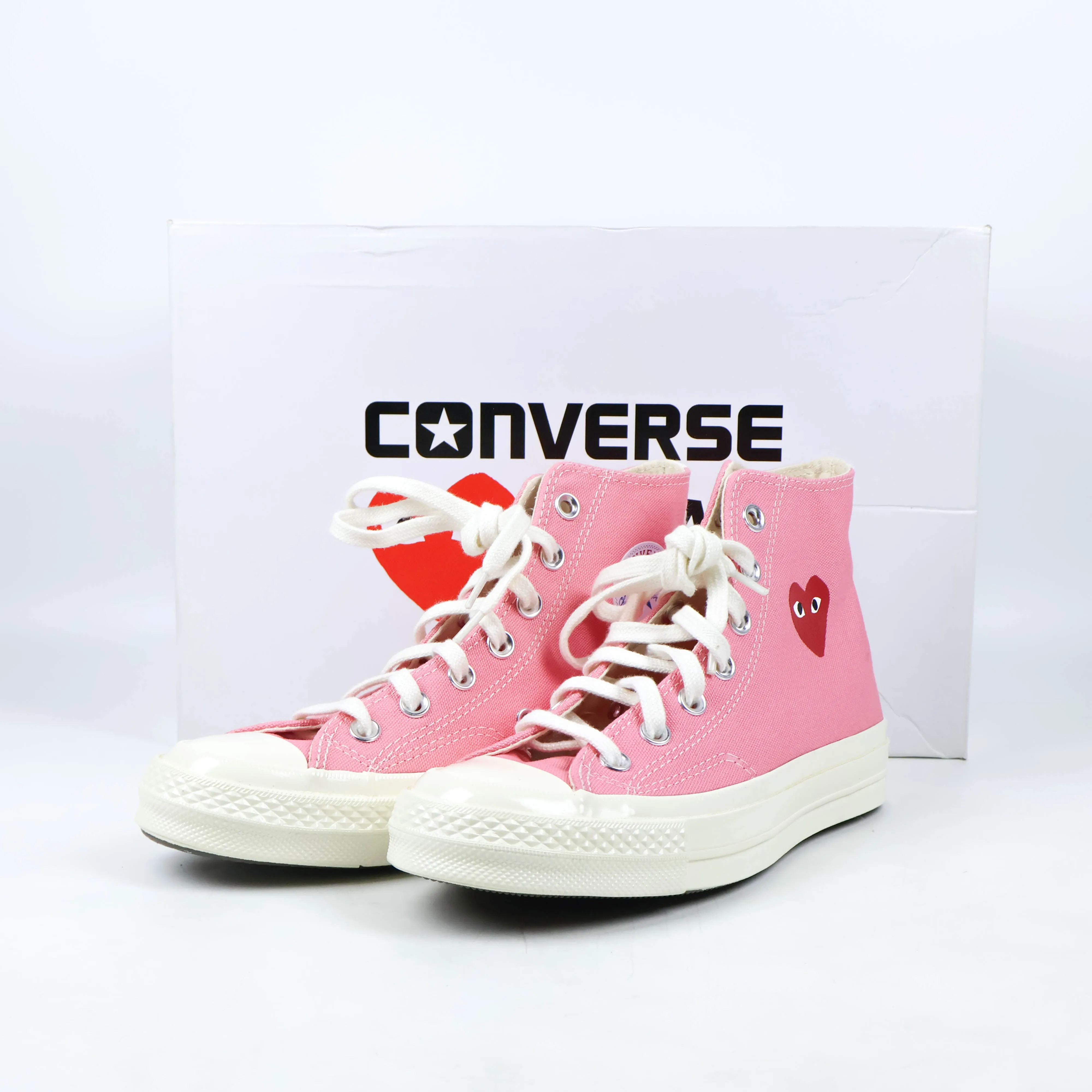 Converse Play Comme Des Garcons Sneakers High Top Pink