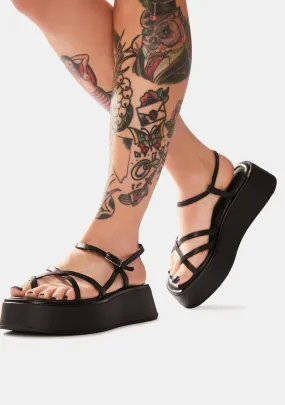 Courtney Strappy Leather Platform Sandals