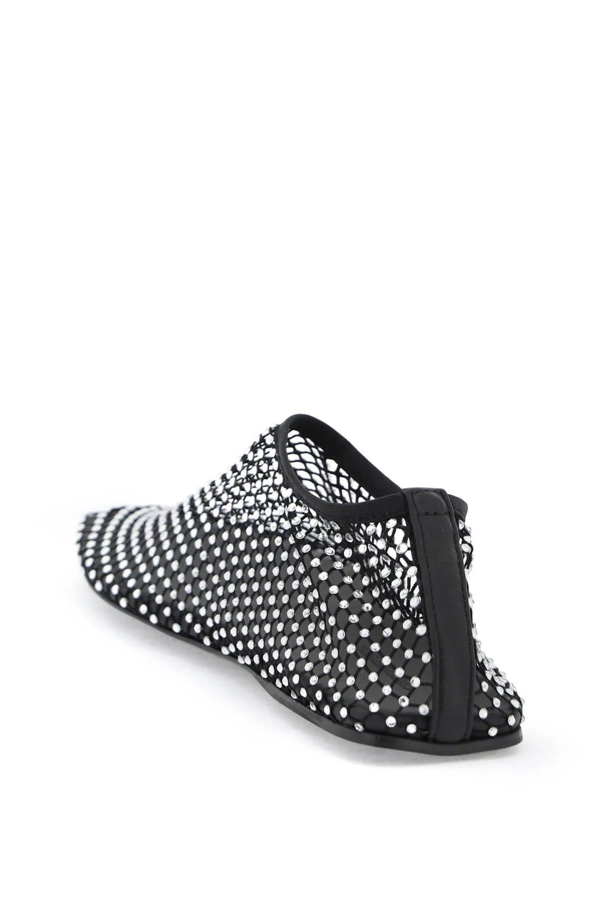 Crystal-Embellished Mesh Ballet Flats