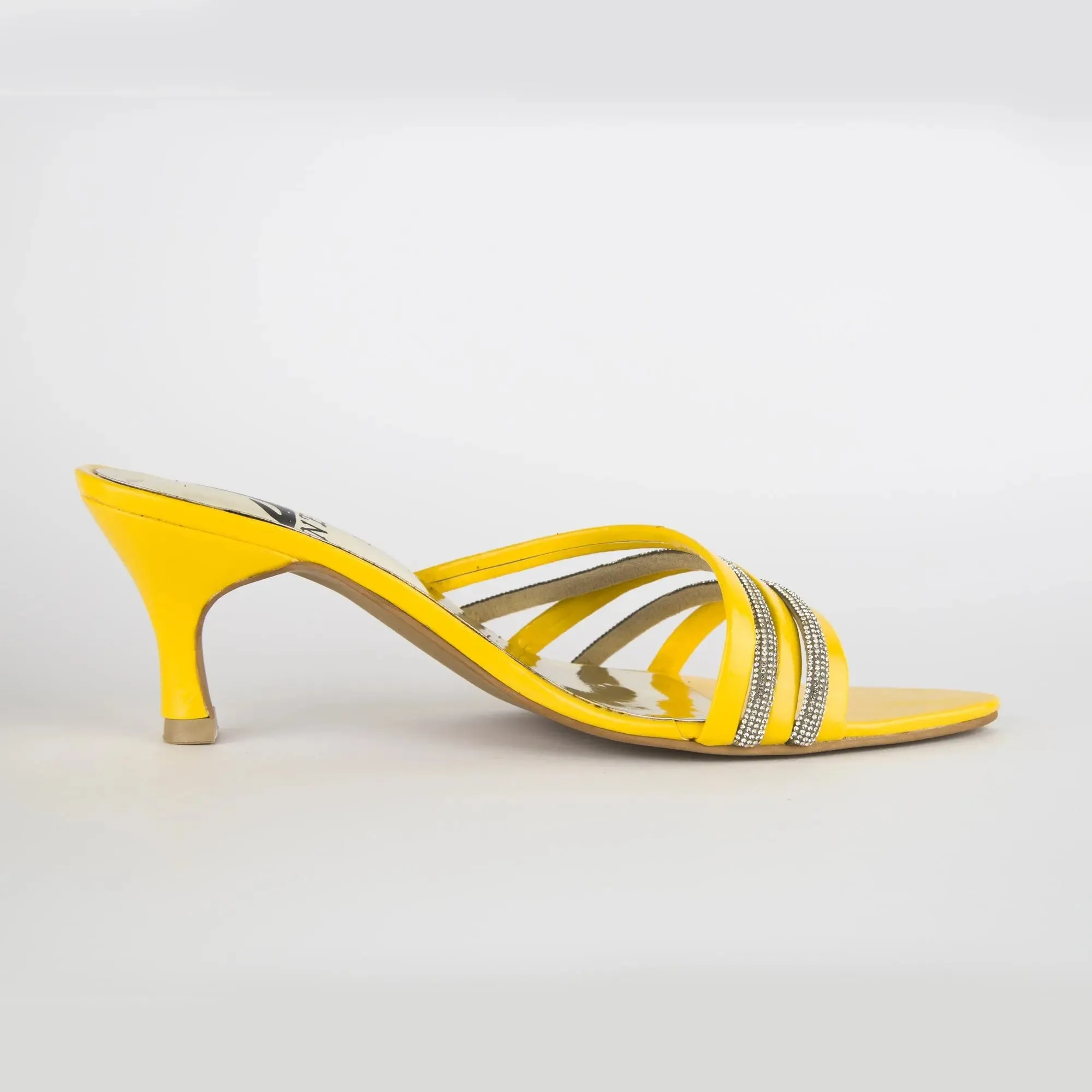 Crystal Strappy Sandals Yellow