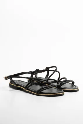 Diamante Strappy Sandal Black