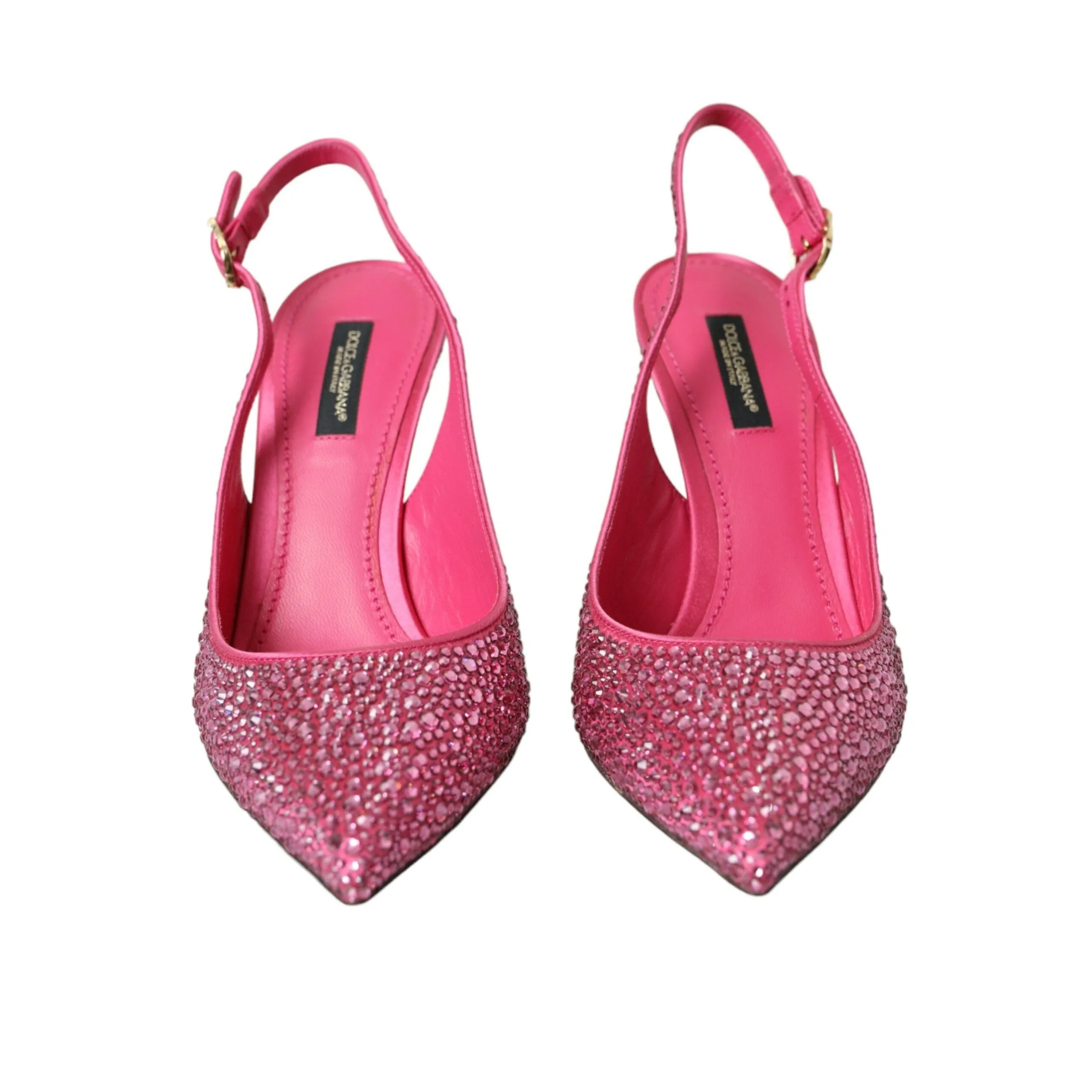 Dolce & Gabbana Pink Slingbacks Crystal Pumps Shoes