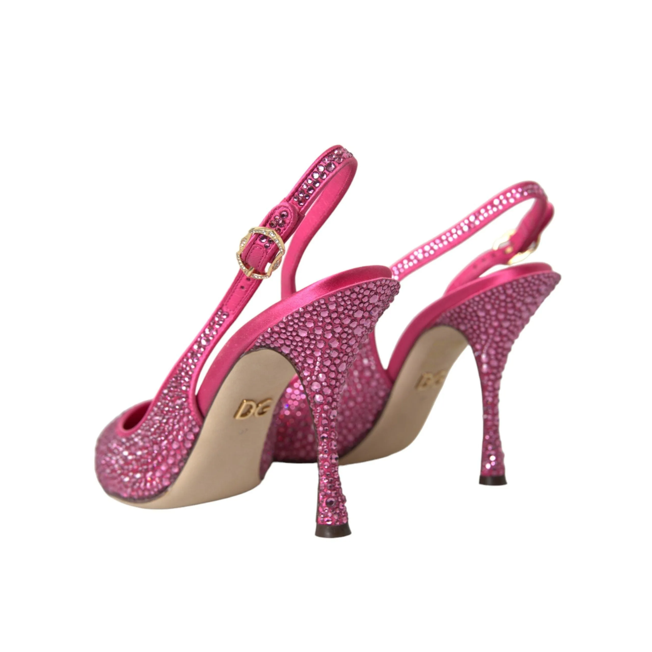 Dolce & Gabbana Pink Slingbacks Crystal Pumps Shoes