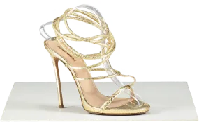 DSQUARED2 Metallic Snakeskin Strappy Sandals UK 6 EU 39 👠