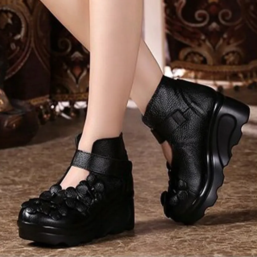 Funki Buys | Boots | Women's Gothic Designer Floral Ankle Boot