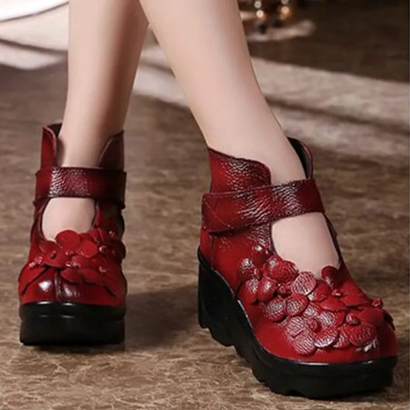 Funki Buys | Boots | Women's Gothic Designer Floral Ankle Boot