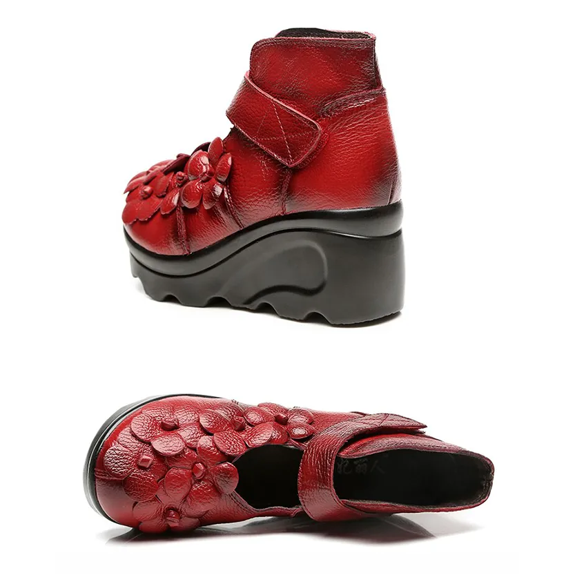 Funki Buys | Boots | Women's Gothic Designer Floral Ankle Boot