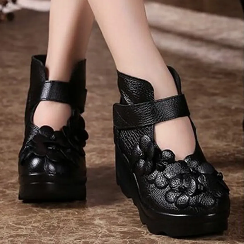 Funki Buys | Boots | Women's Gothic Designer Floral Ankle Boot