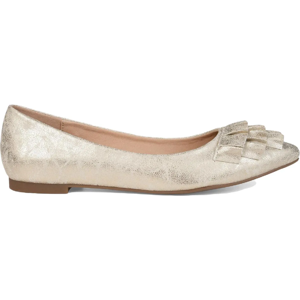 Journee Collection Womens Judy Faux Leather Slip On Ballet Flats