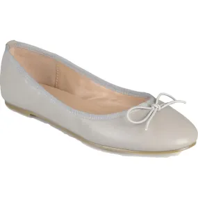 Journee Collection Womens Vika Faux Leather Slip On Ballet Flats