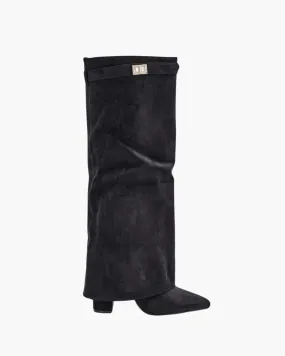 Morbida – Folded cuff – Suede knee-high boots