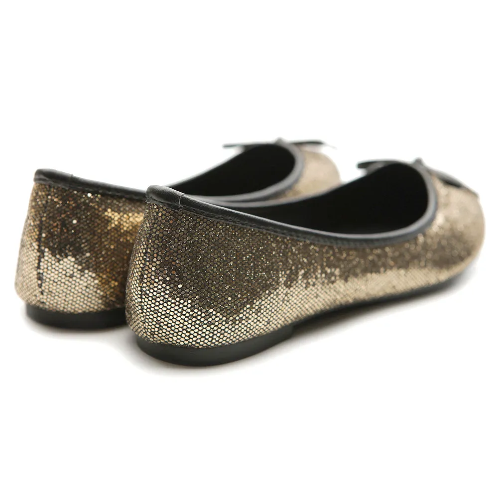 Ollio Women's Ballet Shoe Round Toe Glitter Comfort Multi Color Flat