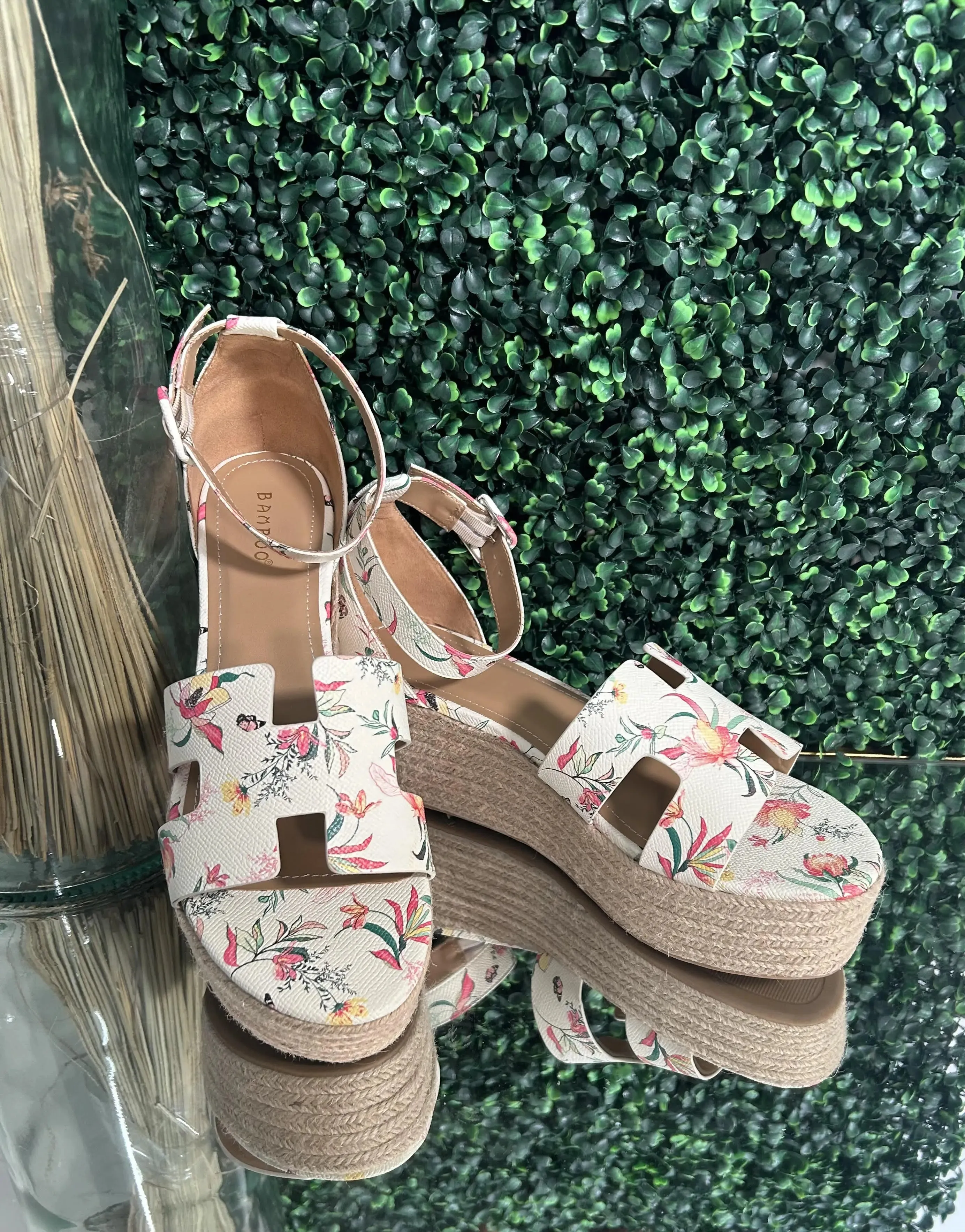 Open Toe Espadrille Wedge Sandal