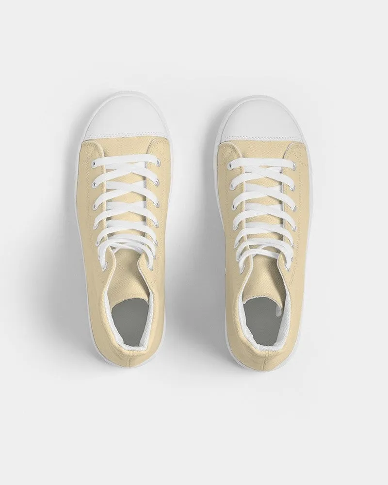 Pale Pastel Orange Yellow Women's High-top Canvas Sneakers | Women's | Bright Pale Pastel Orange Yellow | C0M8Y30K0