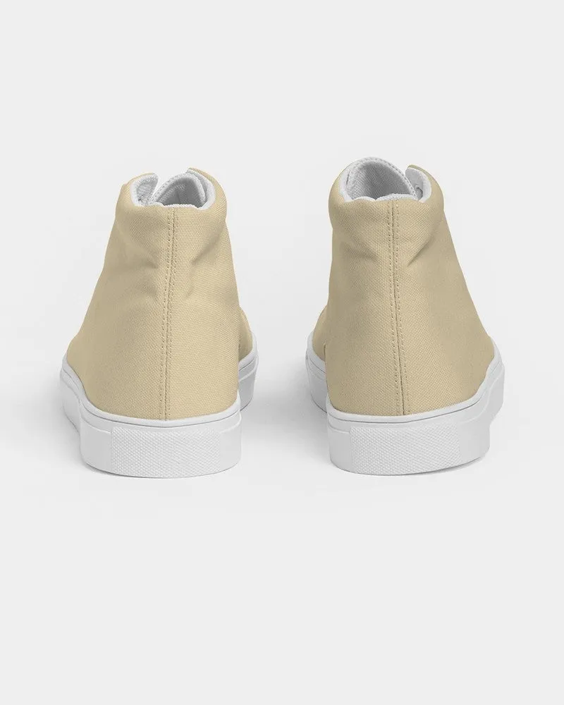 Pale Pastel Orange Yellow Women's High-top Canvas Sneakers | Women's | Bright Pale Pastel Orange Yellow | C0M8Y30K0