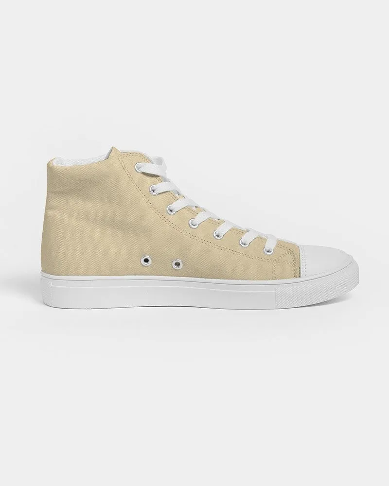 Pale Pastel Orange Yellow Women's High-top Canvas Sneakers | Women's | Bright Pale Pastel Orange Yellow | C0M8Y30K0