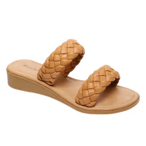 Pierre Dumas Women's Rush-5 Braided Strap Wedge Sandal - New Tan 22158-120