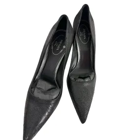 Prada Calzature Donna NIB vtg Stiletto heels nero black Perf Size 37.5/7.5 RARE