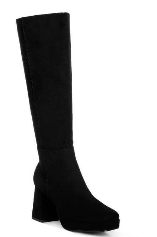 Ryo Calf-Length Micro Suede Boots