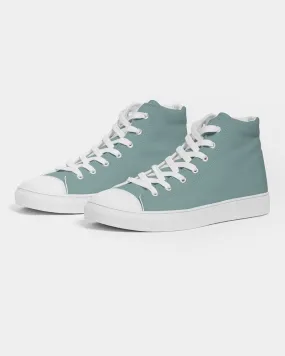 Shaded Pale Pastel Blue-Green Gray High-Top Canvas Sneakers | Men's | C30M0Y15K30