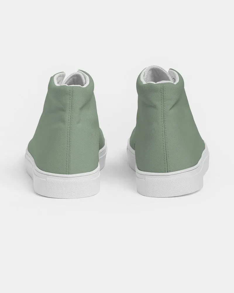 Shaded Pale Pastel Green Gray High-Top Canvas Sneakers | Women's | C22M0Y30K30