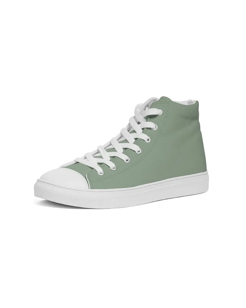 Shaded Pale Pastel Green Gray High-Top Canvas Sneakers | Women's | C22M0Y30K30