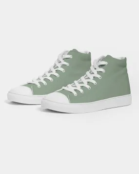 Shaded Pale Pastel Green Gray High-Top Canvas Sneakers | Women's | C22M0Y30K30