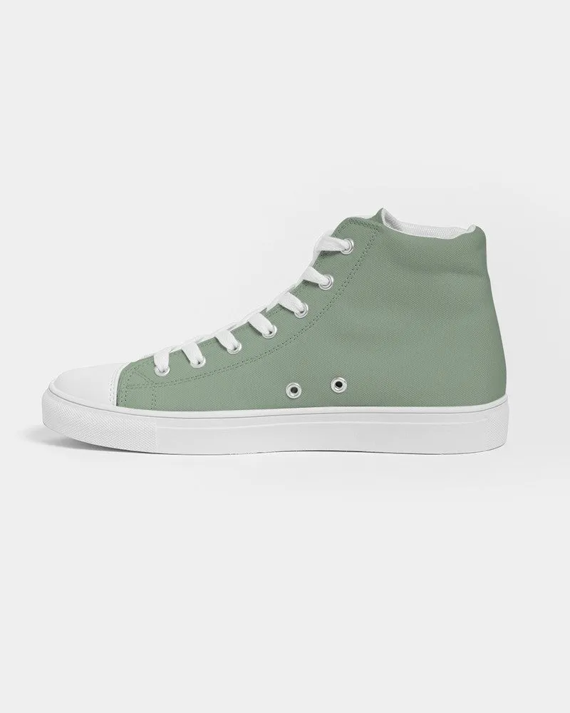 Shaded Pale Pastel Green Gray High-Top Canvas Sneakers | Women's | C22M0Y30K30