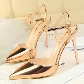 Summer Women Pumps Super High Heels Sandals Pointed Toe Pu Leather Sexy High Heel Shoes Female