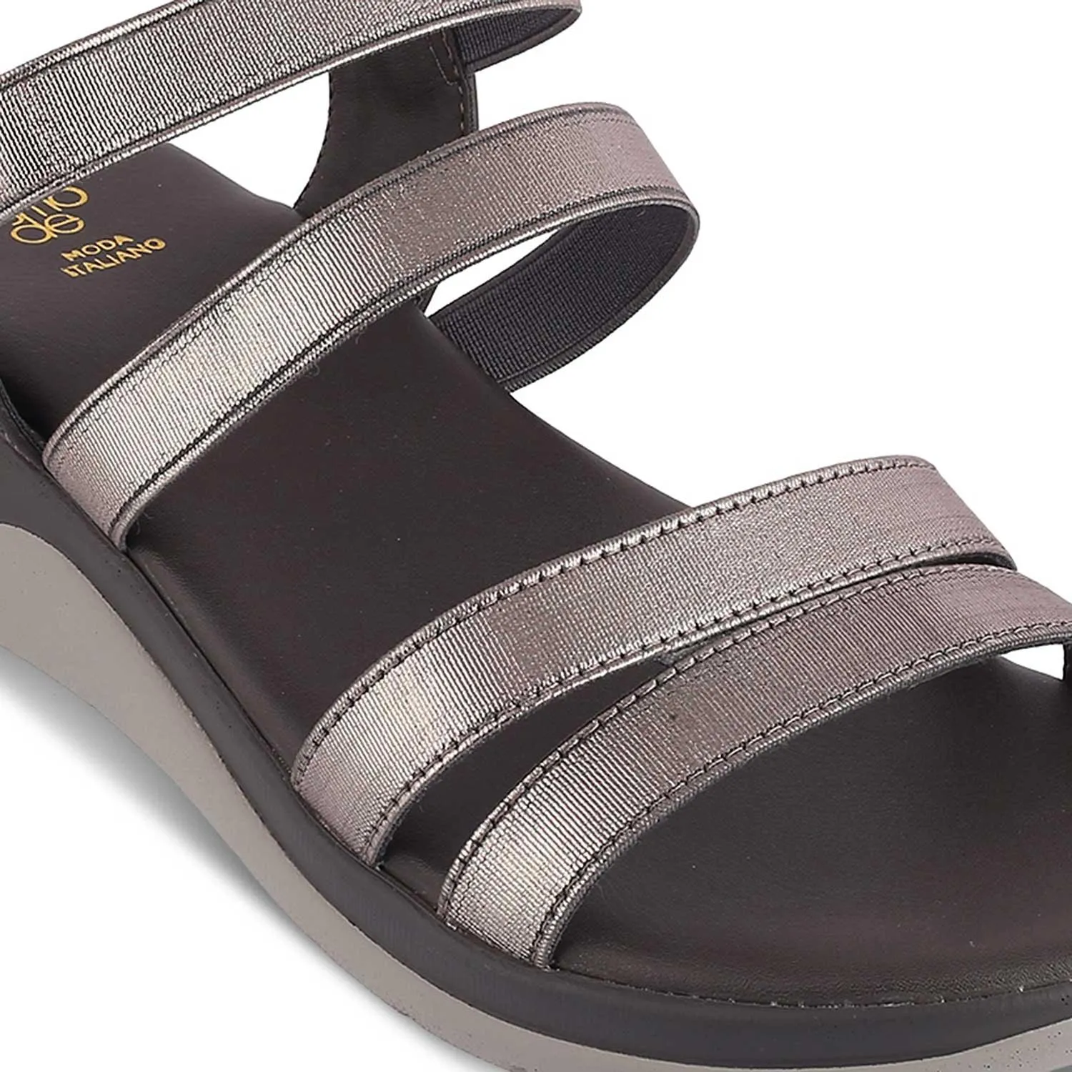 The Sona Pewter Women's Dress Wedge Sandals Tresmode