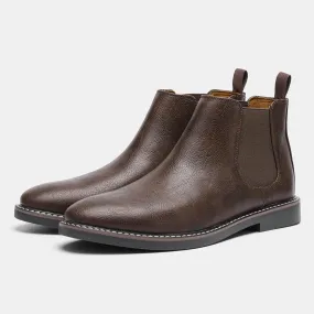 West Louis™ Designer Slip-On Leather Ankle Chelsea Boots