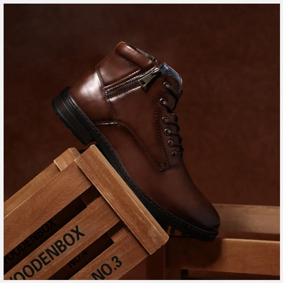 West Louis™ Handmade Leather Business Style Winter Boots