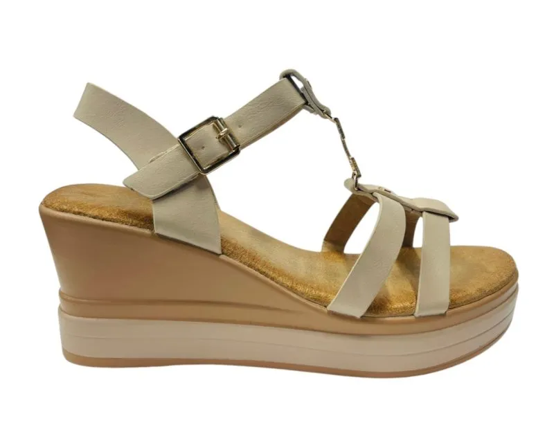 Women's Light Weight Wedge Heel Ankle Strap Sandals