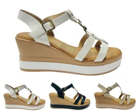 Women's Light Weight Wedge Heel Ankle Strap Sandals